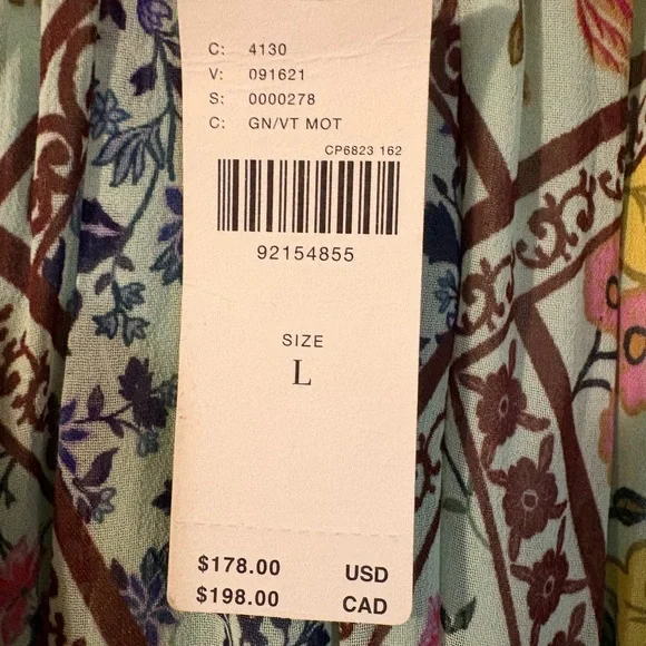 2xHP!! NWT Anthropologie Somerset Maxi Halter Edition Green Floral Motif Large - Picture 7 of 7